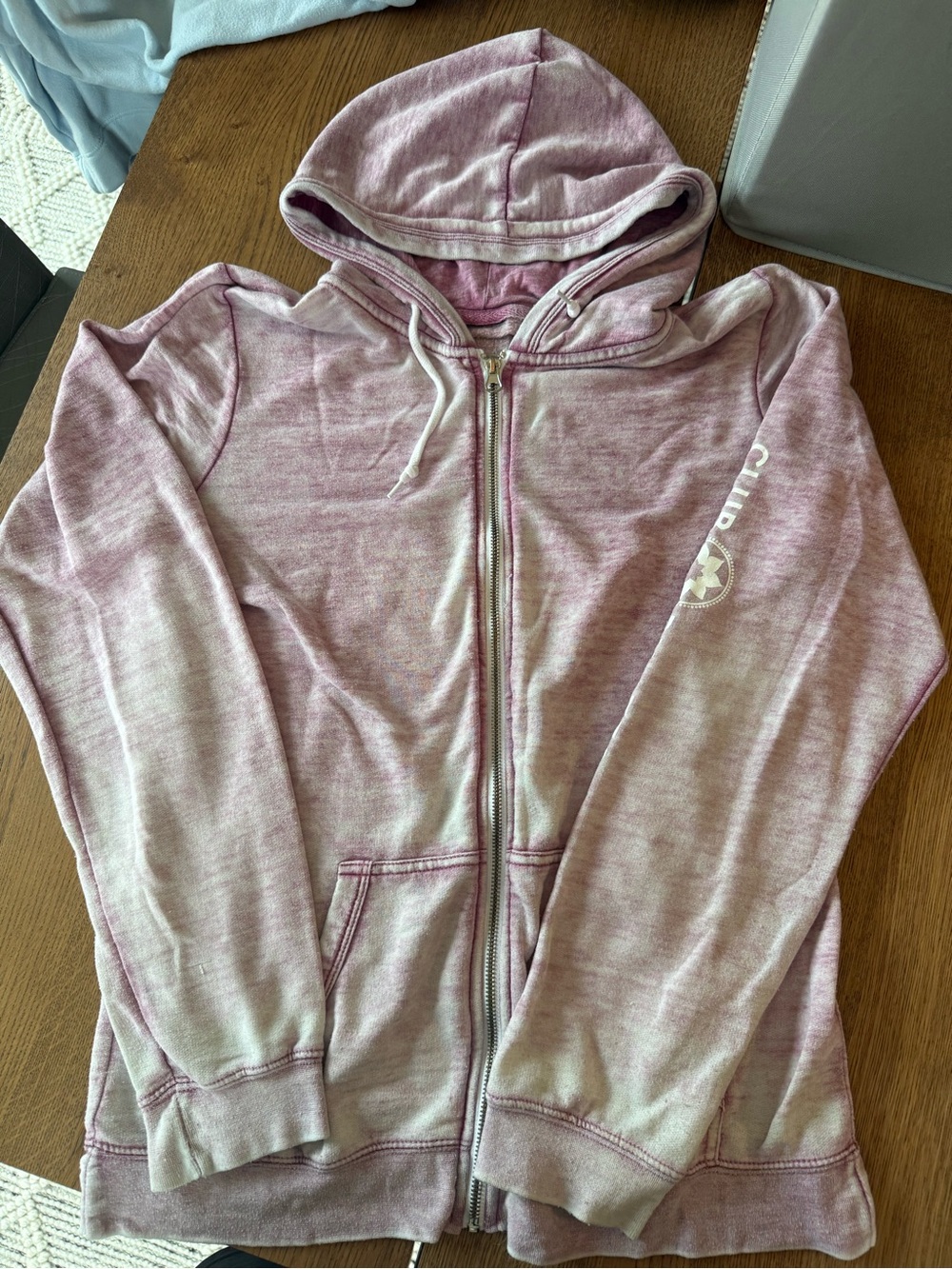 Club Pilates Faded Women's Pink Zip-Up Hoodie